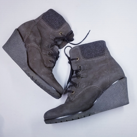 Gabor | Suede Wedge Ankle Boots, Brown‎ size 9 - Picture 9 of 11